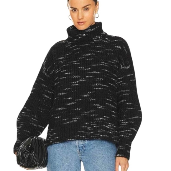 Varley Marlena Turtleneck Sweater Black White Size Small - Picture 8 of 8